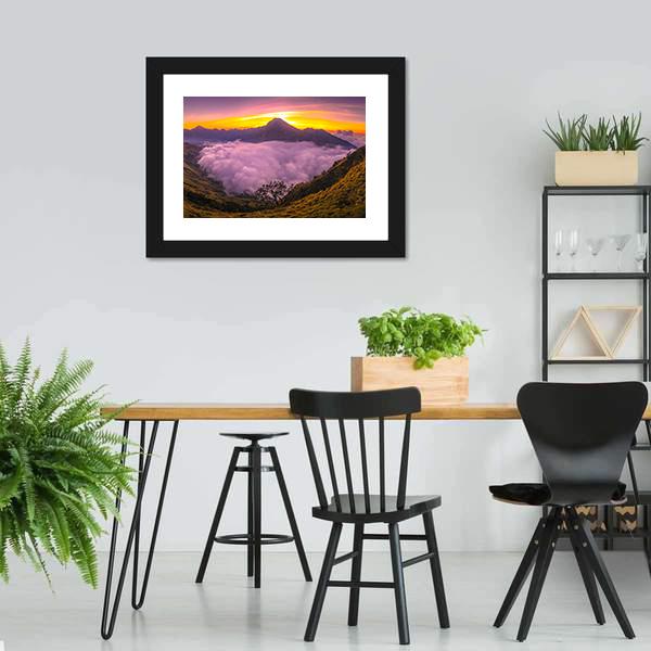 Rinjani Basecamp Panoramic Canvas Wall Art-1 Piece-36" x 12"-Tiaracle