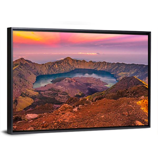 Rinjani Mountain Morning Canvas Wall Art-3 Horizontal-Gallery Wrap-25" x 16"-Tiaracle