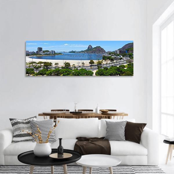 Rio de Janeiro Cityscape In Brazil Panoramic Canvas Wall Art-1 Piece-36" x 12"-Tiaracle