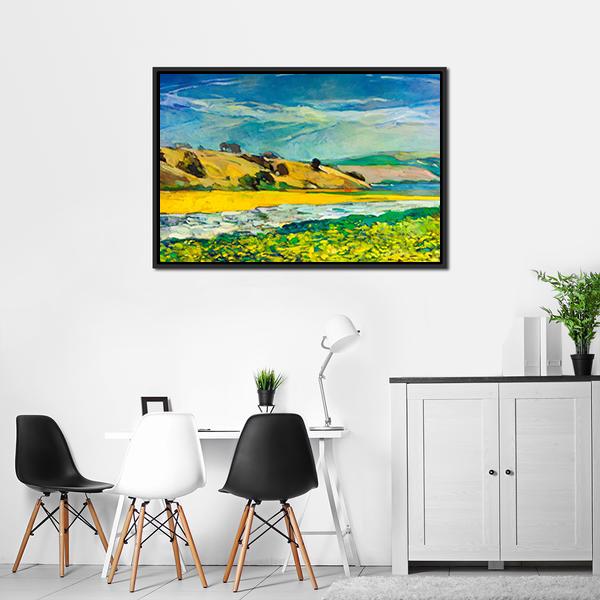 River Coast & Cliffs Panoramic Canvas Wall Art-1 Piece-36" x 12"-Tiaracle