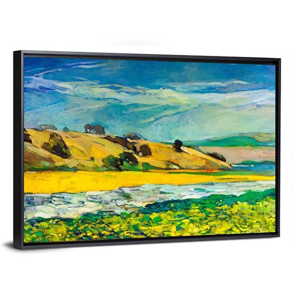 River Coast & Cliffs Panoramic Canvas Wall Art-1 Piece-36" x 12"-Tiaracle