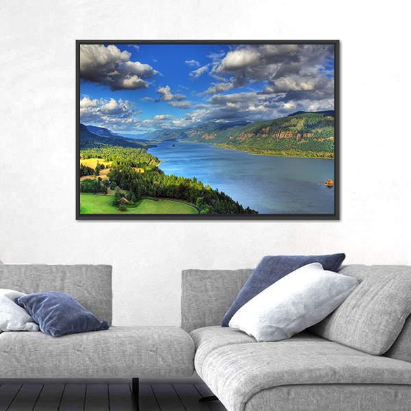 River Gorge In Columbia Canvas Wall Art-3 Horizontal-Gallery Wrap-25" x 16"-Tiaracle