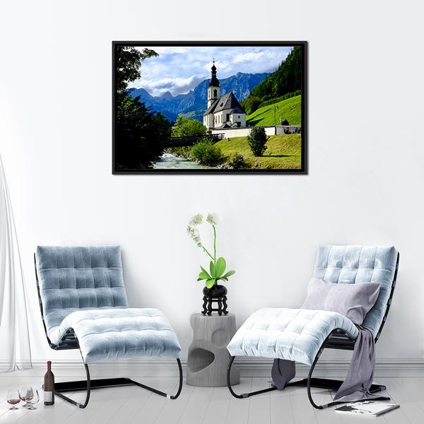 River In Berchtesgaden Canvas Wall Art-5 Horizontal-Gallery Wrap-22" x 12"-Tiaracle