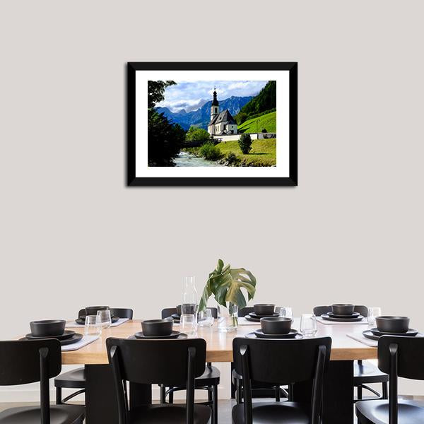 River In Berchtesgaden Canvas Wall Art-5 Horizontal-Gallery Wrap-22" x 12"-Tiaracle