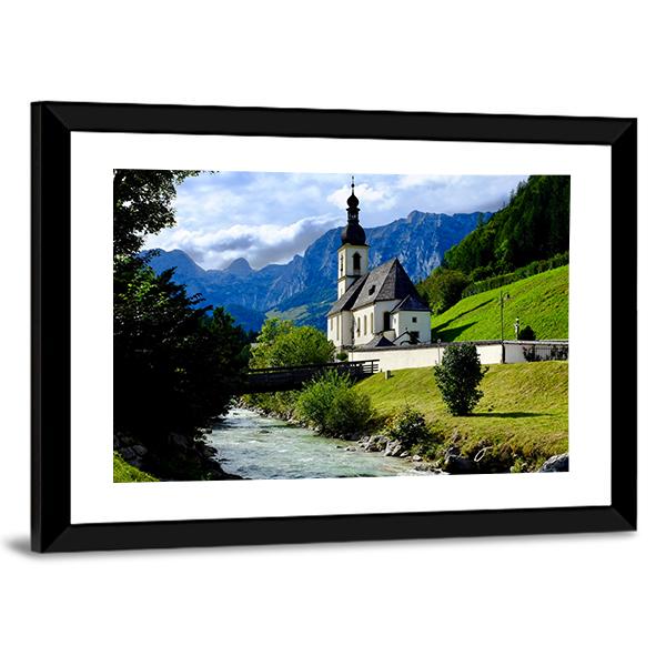 River In Berchtesgaden Vertical Canvas Wall Art-3 Vertical-Gallery Wrap-12" x 25"-Tiaracle
