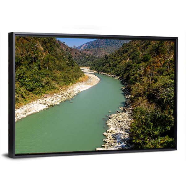 River In Darjeeling Canvas Wall Art-3 Horizontal-Gallery Wrap-25" x 16"-Tiaracle