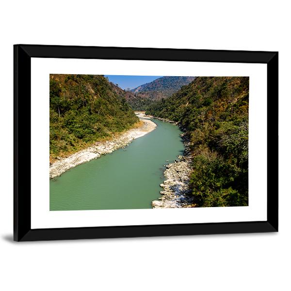 River In Darjeeling Canvas Wall Art-3 Horizontal-Gallery Wrap-25" x 16"-Tiaracle