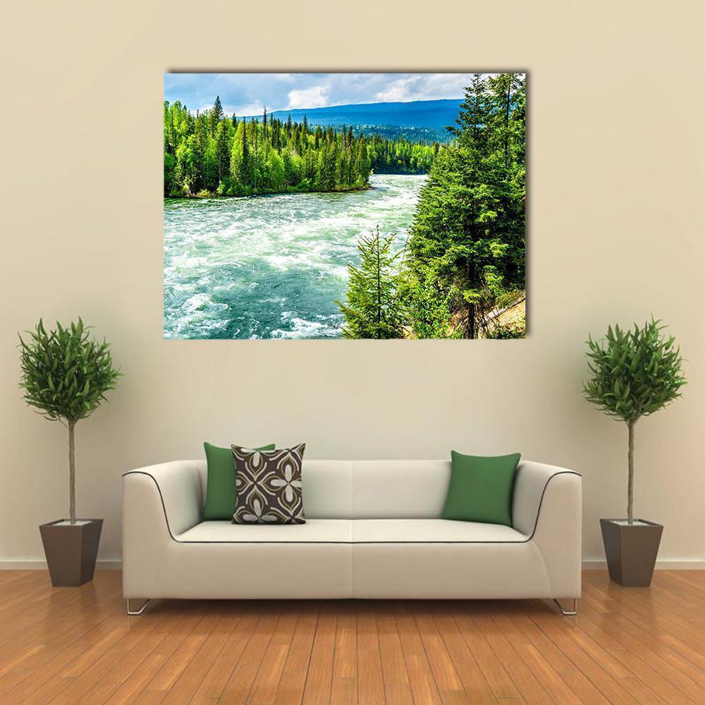 River In Wells Gray Provincial Park In Cariboo Mountain Canvas Wall Art-1 Piece-Gallery Wrap-36" x 24"-Tiaracle