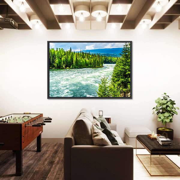 River In Wells Gray Provincial Park In Cariboo Mountains Canvas Wall Art-3 Horizontal-Gallery Wrap-25" x 16"-Tiaracle