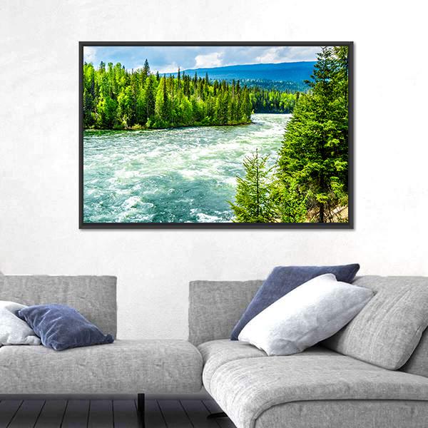 River In Wells Gray Provincial Park In Cariboo Mountains Canvas Wall Art-3 Horizontal-Gallery Wrap-25" x 16"-Tiaracle