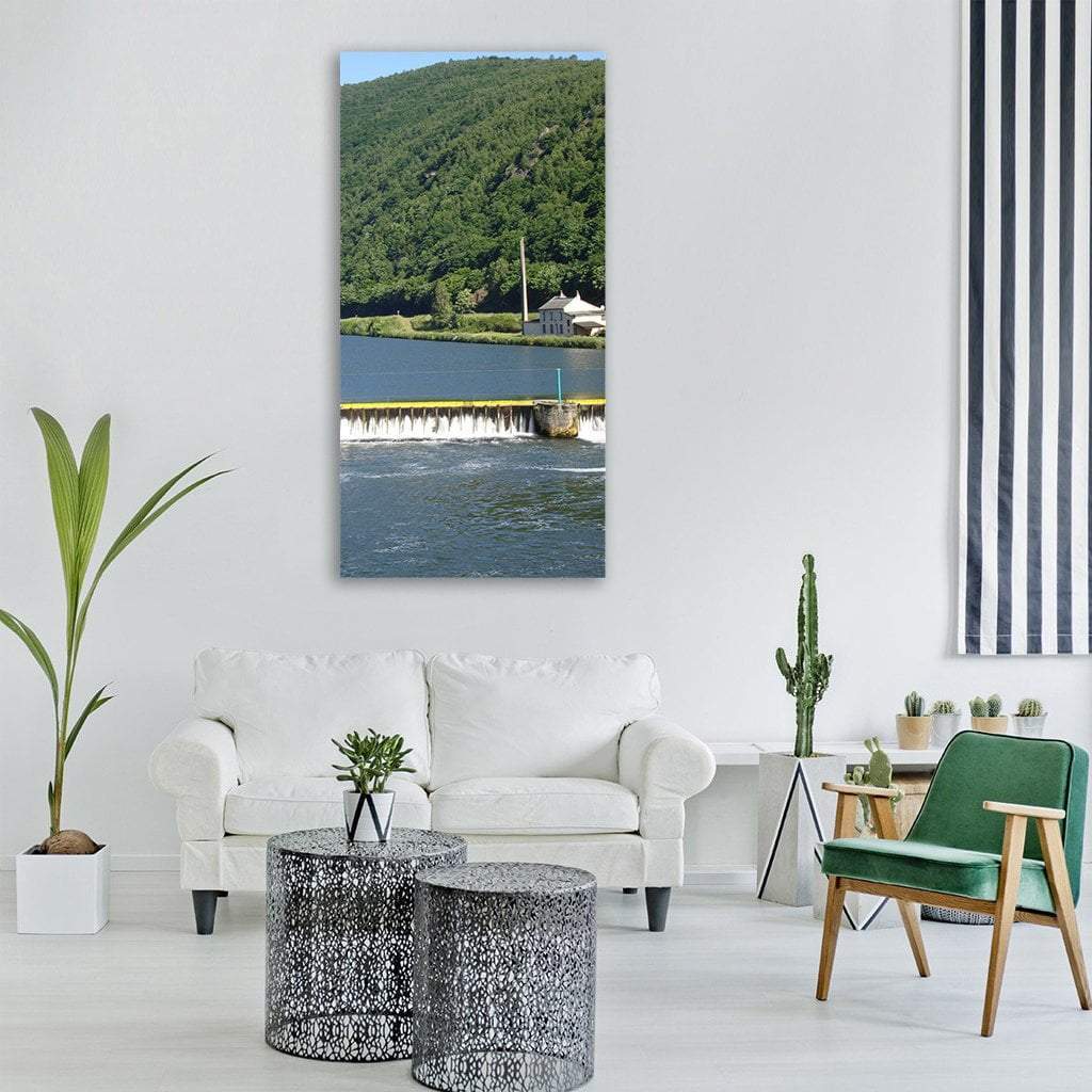 River Shoreline In France Vertical Canvas Wall Art-1 Vertical-Gallery Wrap-12" x 24"-Tiaracle