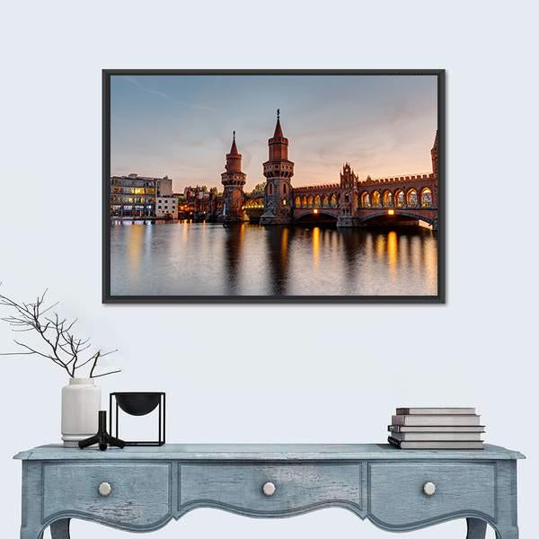 River Spree & Oberbaum Bridge Canvas Wall Art-5 Horizontal-Gallery Wrap-22" x 12"-Tiaracle