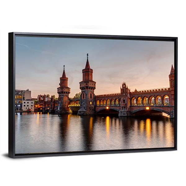 River Spree & Oberbaum Bridge Canvas Wall Art-5 Horizontal-Gallery Wrap-22" x 12"-Tiaracle