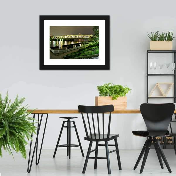 Riverside Promenade In Japan Panoramic Canvas Wall Art-1 Piece-36" x 12"-Tiaracle