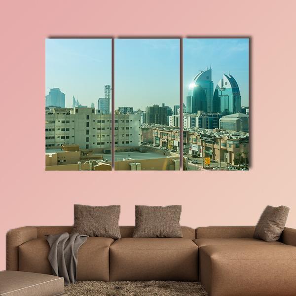 Riyadh With Buildings And Skylines Canvas Wall Art-3 Horizontal-Gallery Wrap-37" x 24"-Tiaracle