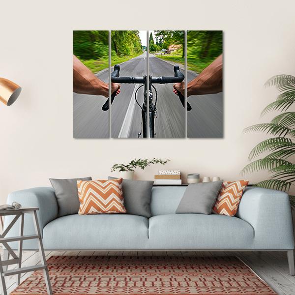 Road Cycling Canvas Wall Art-4 Horizontal-Gallery Wrap-34" x 24"-Tiaracle