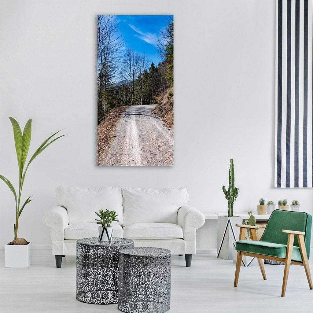 Road In Mountains Alpine Vertical Canvas Wall Art-1 Vertical-Gallery Wrap-12" x 24"-Tiaracle