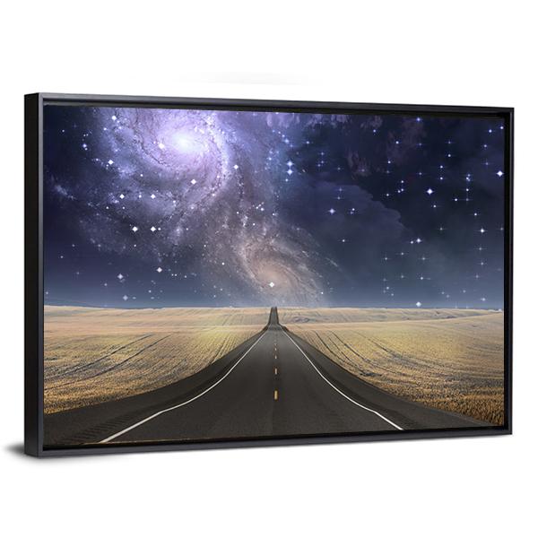 Road to Galaxy Canvas Wall Art-3 Horizontal-Gallery Wrap-25" x 16"-Tiaracle