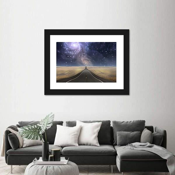 Road to Galaxy Canvas Wall Art-3 Horizontal-Gallery Wrap-25" x 16"-Tiaracle