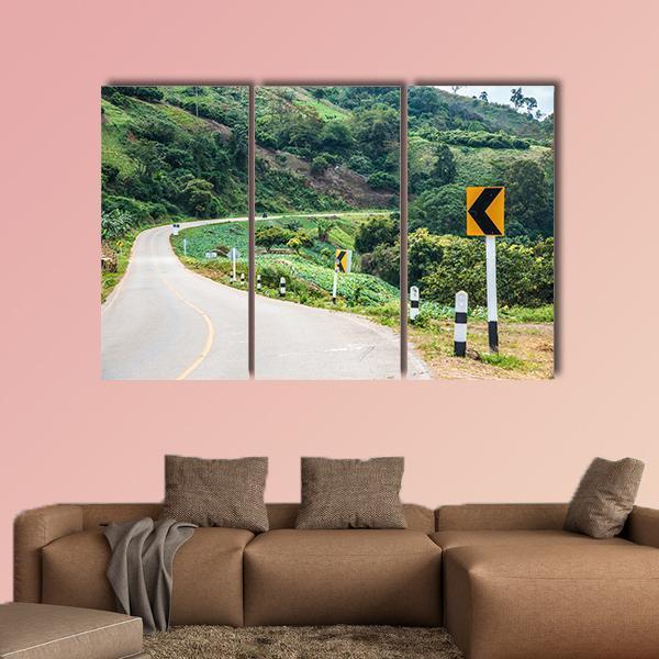 Road To Phu Chi Pa In Thailand Canvas Wall Art-3 Horizontal-Gallery Wrap-37" x 24"-Tiaracle
