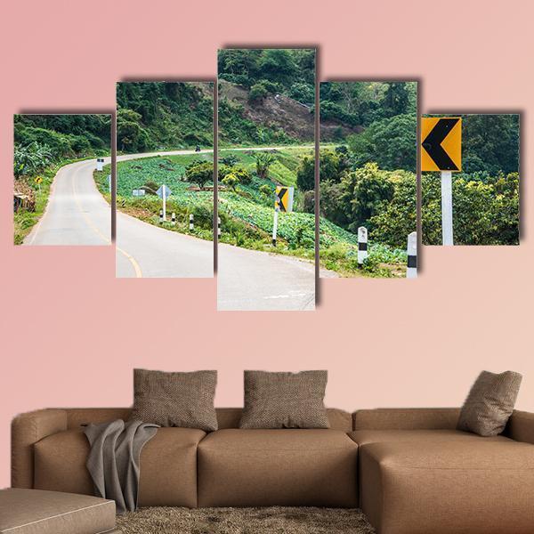Road To Phu Chi Pa In Thailand Canvas Wall Art-5 Star-Gallery Wrap-62" x 32"-Tiaracle