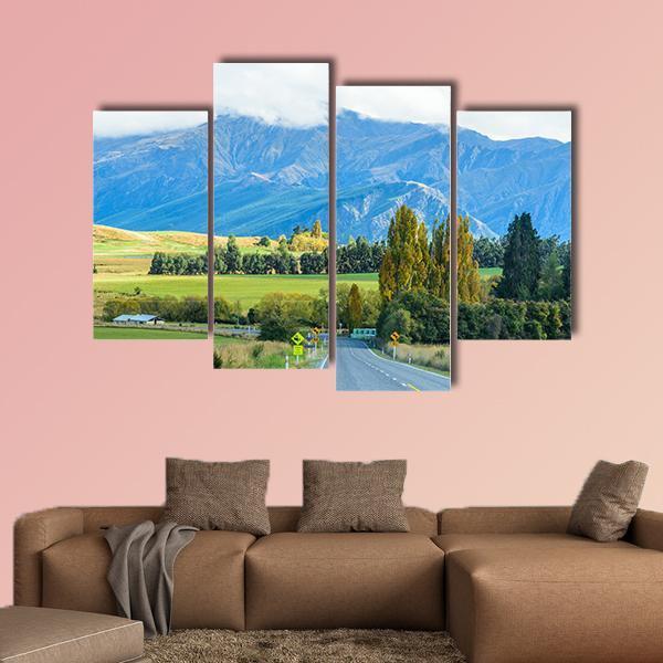 Road To South New Zealand Canvas Wall Art-4 Pop-Gallery Wrap-50" x 32"-Tiaracle