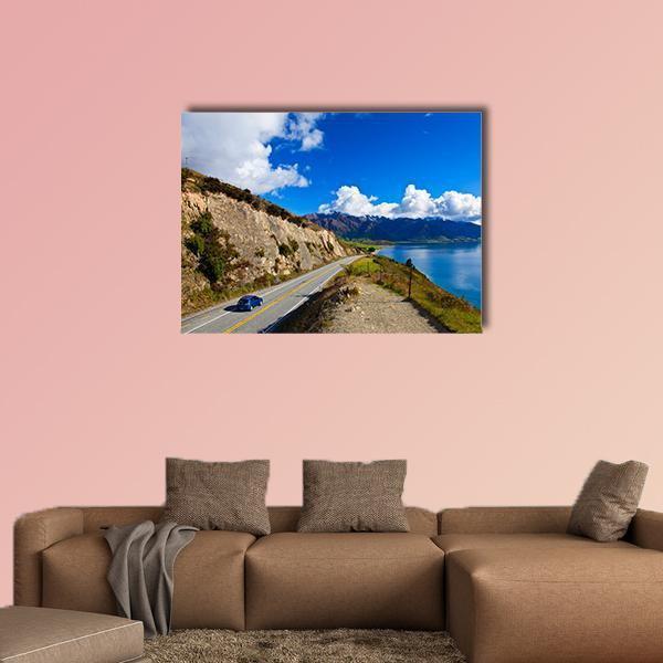 Road Trip In New Zealand Canvas Wall Art-1 Piece-Gallery Wrap-48" x 32"-Tiaracle
