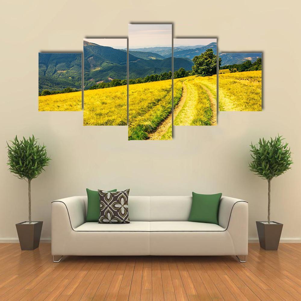 Road Winding Down The Plesha Mountain Canvas Wall Art-5 Star-Gallery Wrap-62" x 32"-Tiaracle