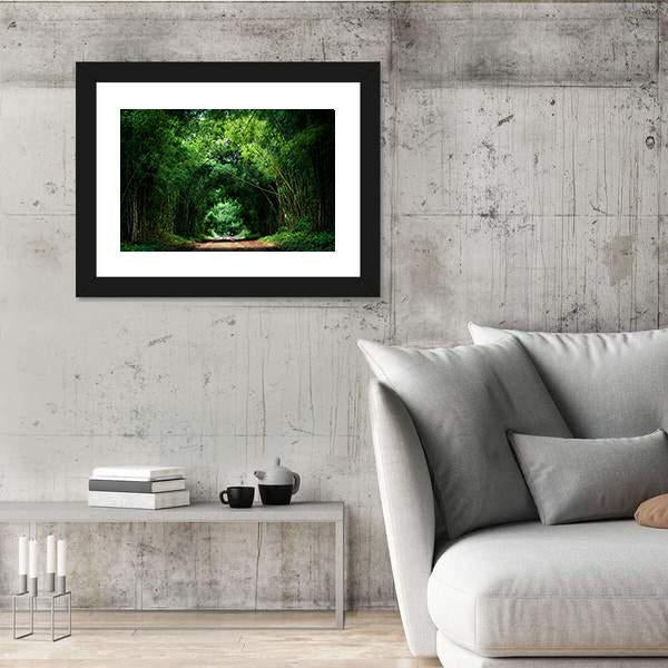 Road With Bamboo Canvas Wall Art-3 Horizontal-Gallery Wrap-25" x 16"-Tiaracle