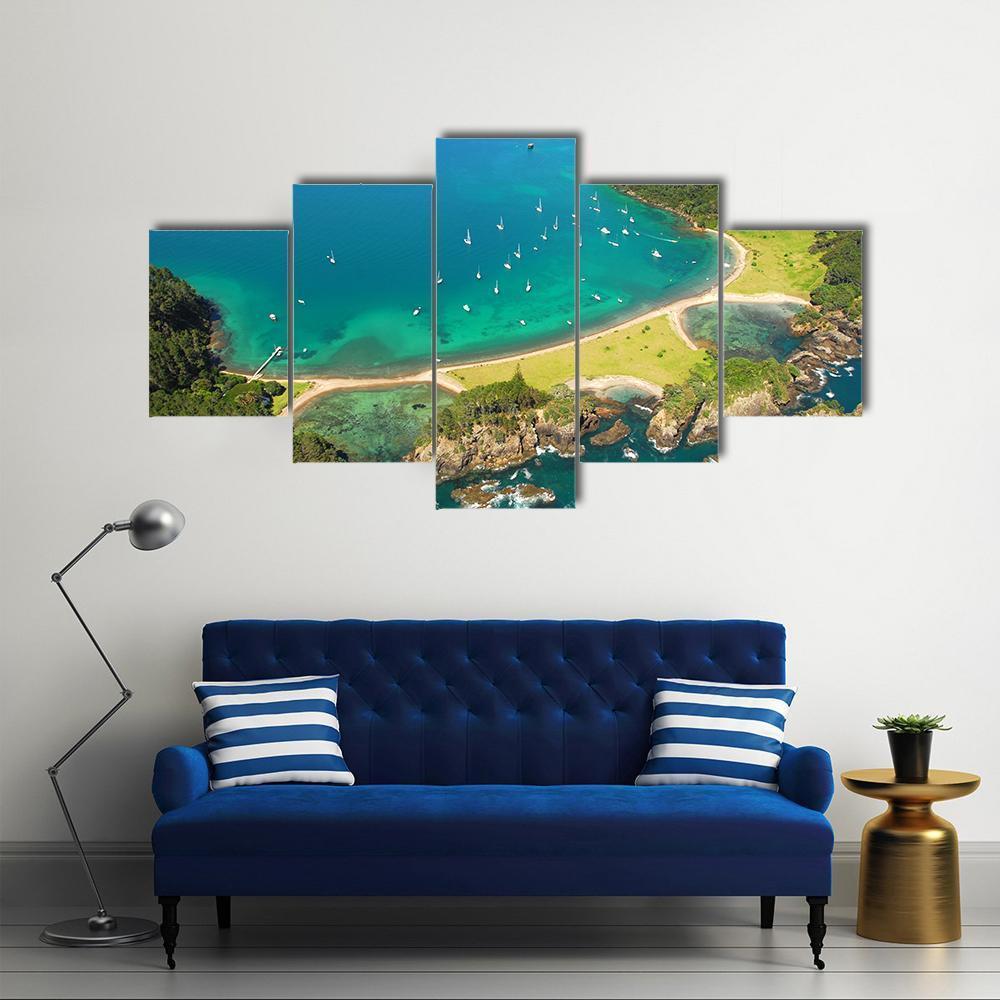 Roberton Island New Zealand Canvas Wall Art-5 Star-Gallery Wrap-62" x 32"-Tiaracle