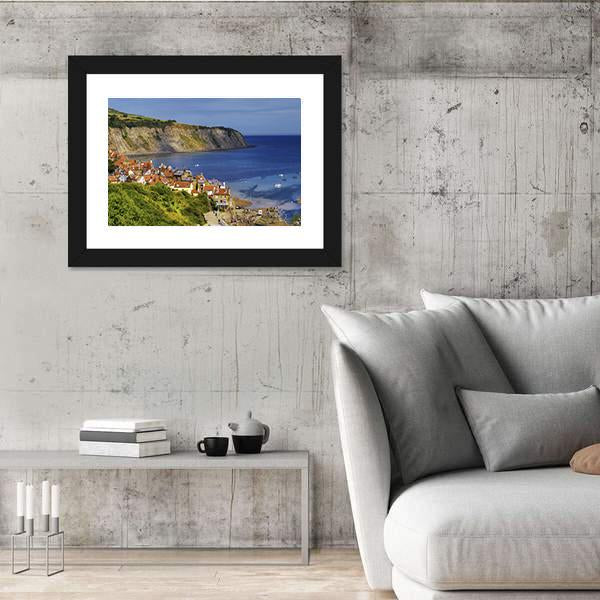Robin Hoods Bay Village Canvas Wall Art-3 Horizontal-Gallery Wrap-25" x 16"-Tiaracle