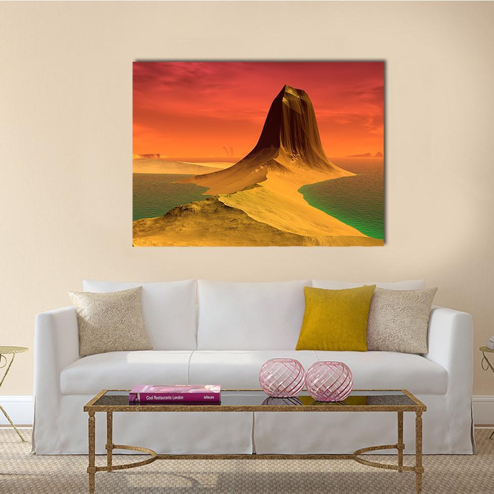 Rock & Lake Canvas Wall Art-1 Piece-Gallery Wrap-36" x 24"-Tiaracle