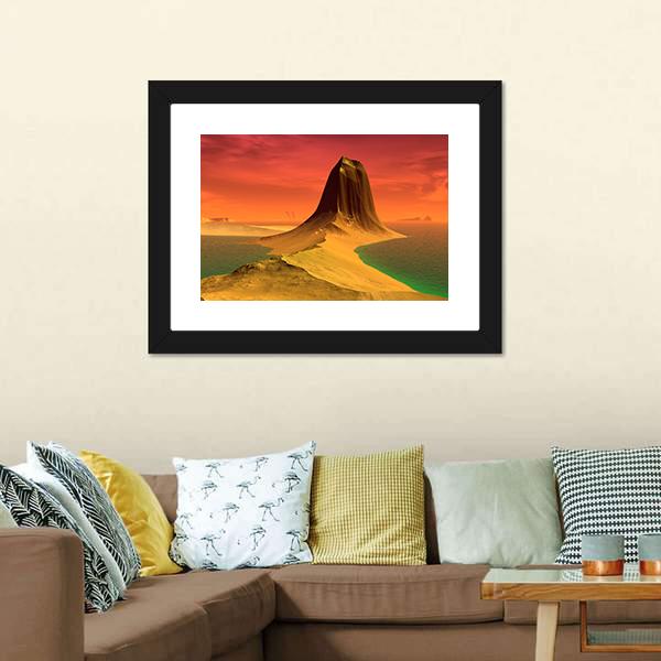 Rock & Lake Canvas Wall Art-3 Horizontal-Gallery Wrap-25" x 16"-Tiaracle