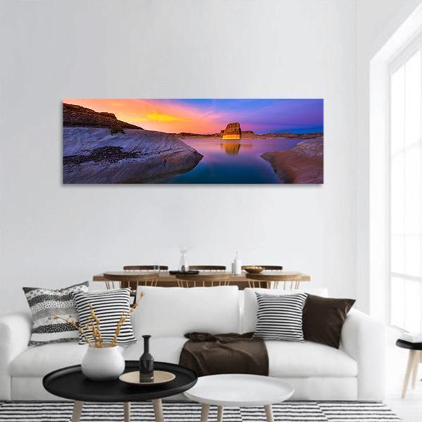 Lake Powell At Sunset Panoramic Canvas Wall Art-1 Piece-36" x 12"-Tiaracle