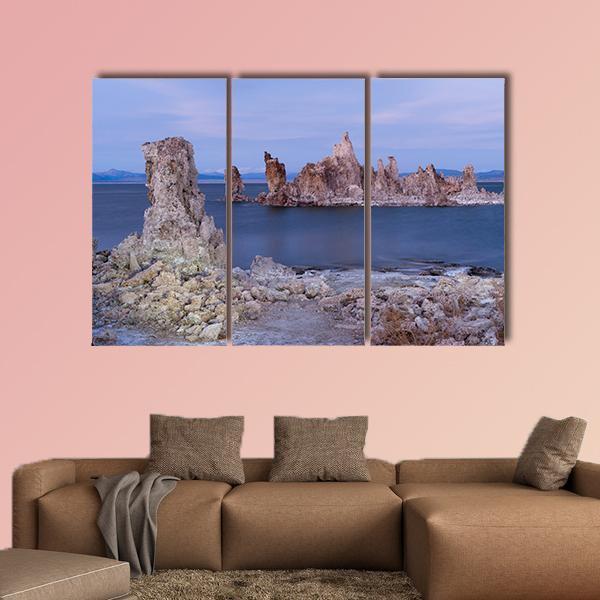 Rock Salt Tufa Formations In Mono Lake California Canvas Wall Art-3 Horizontal-Gallery Wrap-37" x 24"-Tiaracle