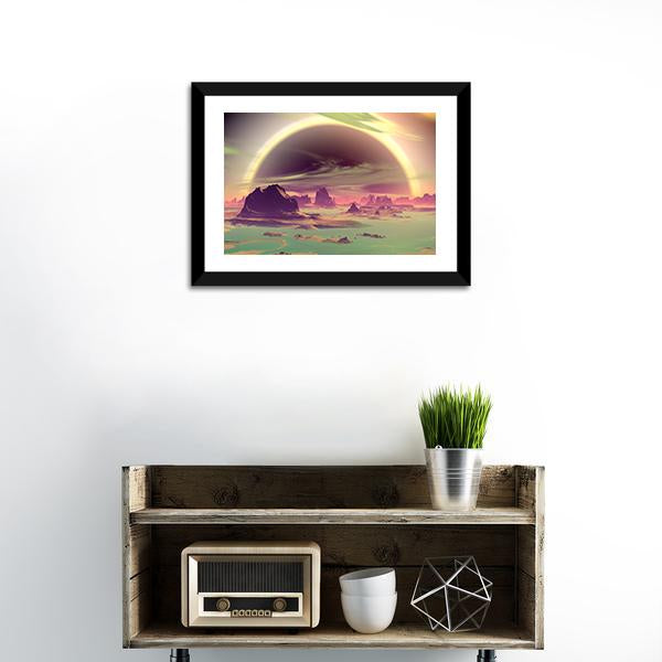 Rocks On Alien Planet Canvas Wall Art-1 Piece-Framed Print-20" x 16"-Tiaracle