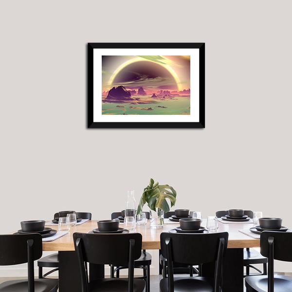 Rocks On Alien Planet Canvas Wall Art-1 Piece-Framed Print-20" x 16"-Tiaracle