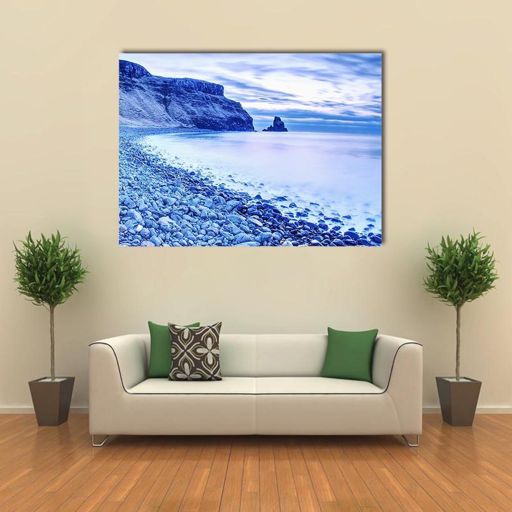 Rocky Coast Of Sea Canvas Wall Art-1 Piece-Gallery Wrap-48" x 32"-Tiaracle