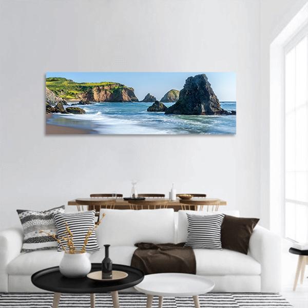 Rodeo Beach In California Panoramic Canvas Wall Art-1 Piece-36" x 12"-Tiaracle