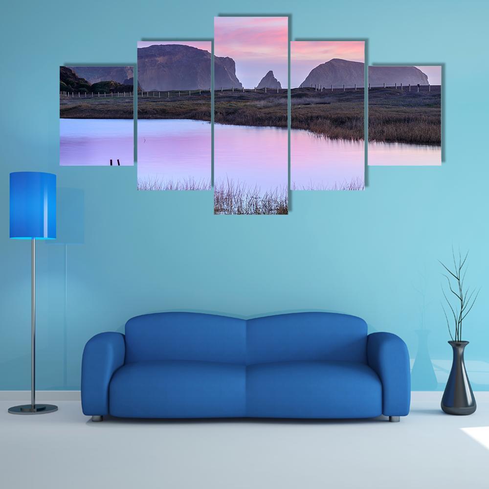 Rodeo Lagoon In Dusk Colors Canvas Wall Art-5 Star-Gallery Wrap-62" x 32"-Tiaracle