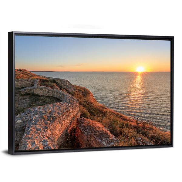 Roman Ruins Of Argamum Canvas Wall Art-3 Horizontal-Gallery Wrap-25" x 16"-Tiaracle