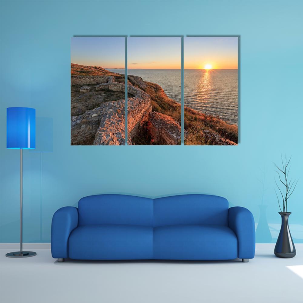 Roman Ruins Of Argamum Canvas Wall Art-3 Horizontal-Gallery Wrap-37" x 24"-Tiaracle