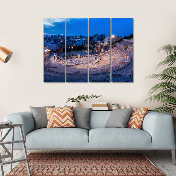 Roman Theatre In Cartagena Canvas Wall Art-4 Horizontal-Gallery Wrap-34" x 24"-Tiaracle