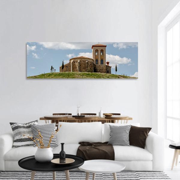 Romanesque Hermitage Of San Cristobal In Spain Panoramic Canvas Wall Art-1 Piece-36" x 12"-Tiaracle