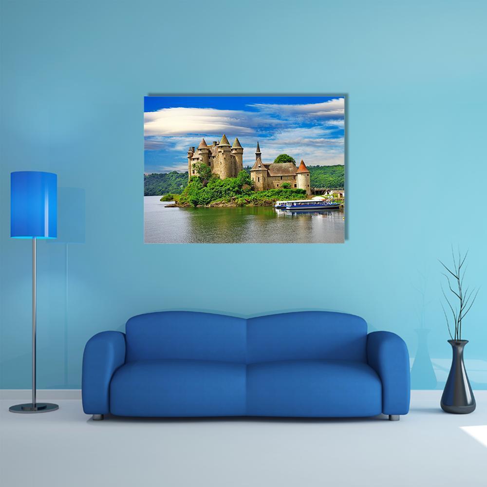 Romantic Castles Of France Canvas Wall Art-1 Piece-Gallery Wrap-48" x 32"-Tiaracle