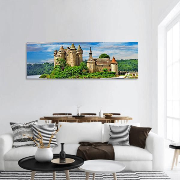Romantic Castles Of France Panoramic Canvas Wall Art-1 Piece-36" x 12"-Tiaracle