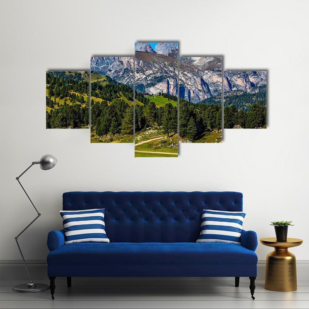 Route In Italian Dolomites Canvas Wall Art-5 Star-Gallery Wrap-62" x 32"-Tiaracle
