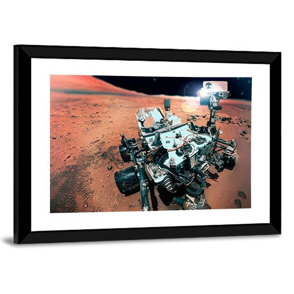 Rover On Mars Surface Vertical Canvas Wall Art-3 Vertical-Gallery Wrap-12" x 25"-Tiaracle