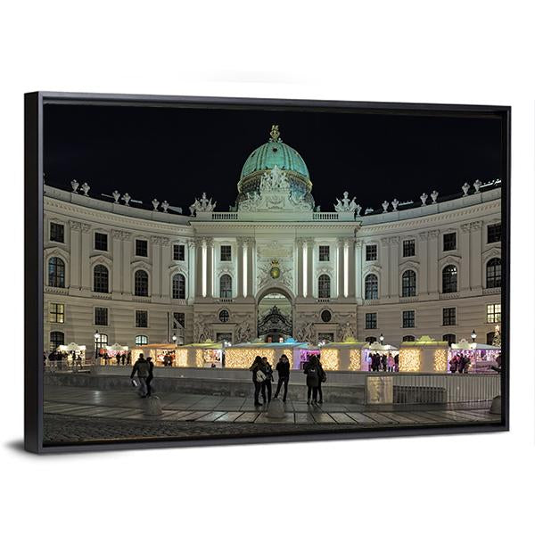 Royal Christmas Market At Michaelerplatz Canvas Wall Art-3 Horizontal-Gallery Wrap-25" x 16"-Tiaracle
