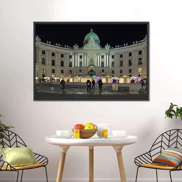Royal Christmas Market At Michaelerplatz Canvas Wall Art-3 Horizontal-Gallery Wrap-25" x 16"-Tiaracle